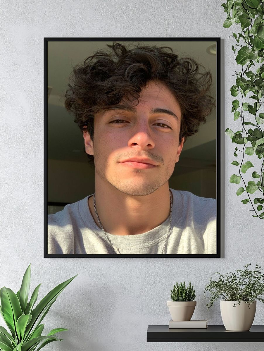 Curly Haired Portrait Photography Poster. — room view 4