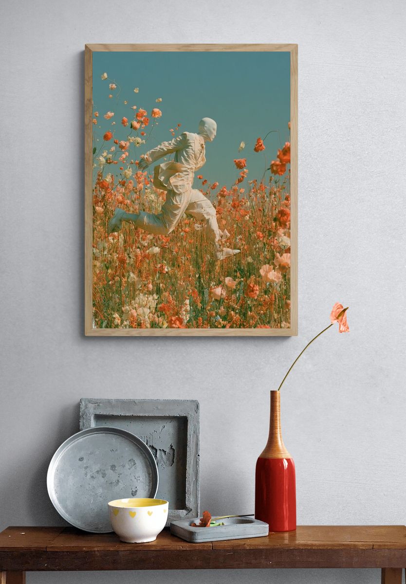 Dreamlike Flower Field Print. — room view 3