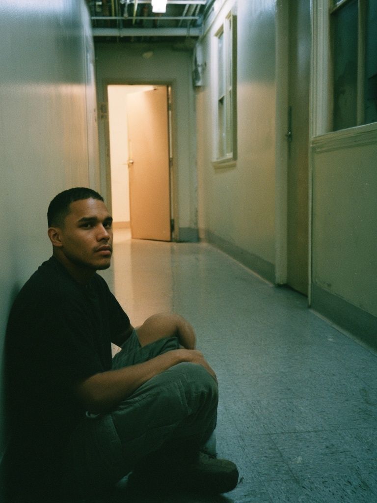 Solitary Hallway Portrait Print. poster detail