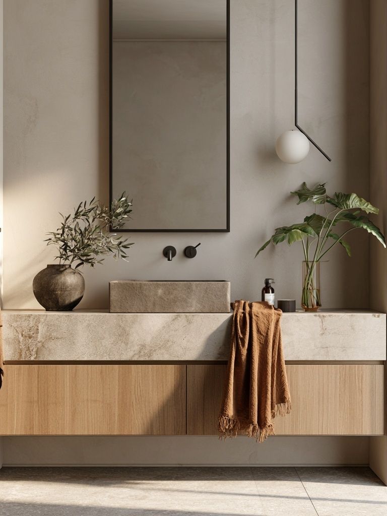 Minimalist Spa Bathroom Interior Print.