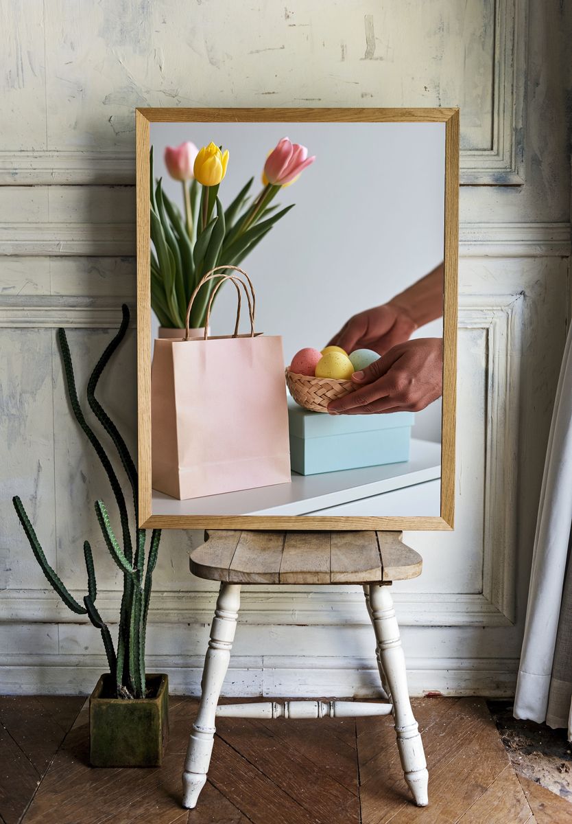 Pastel Easter Still Life Photography Poster. — room view 1