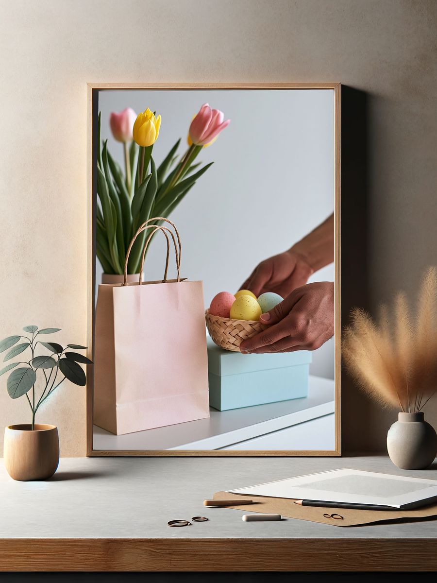 Pastel Easter Still Life Photography Poster. — room view 2