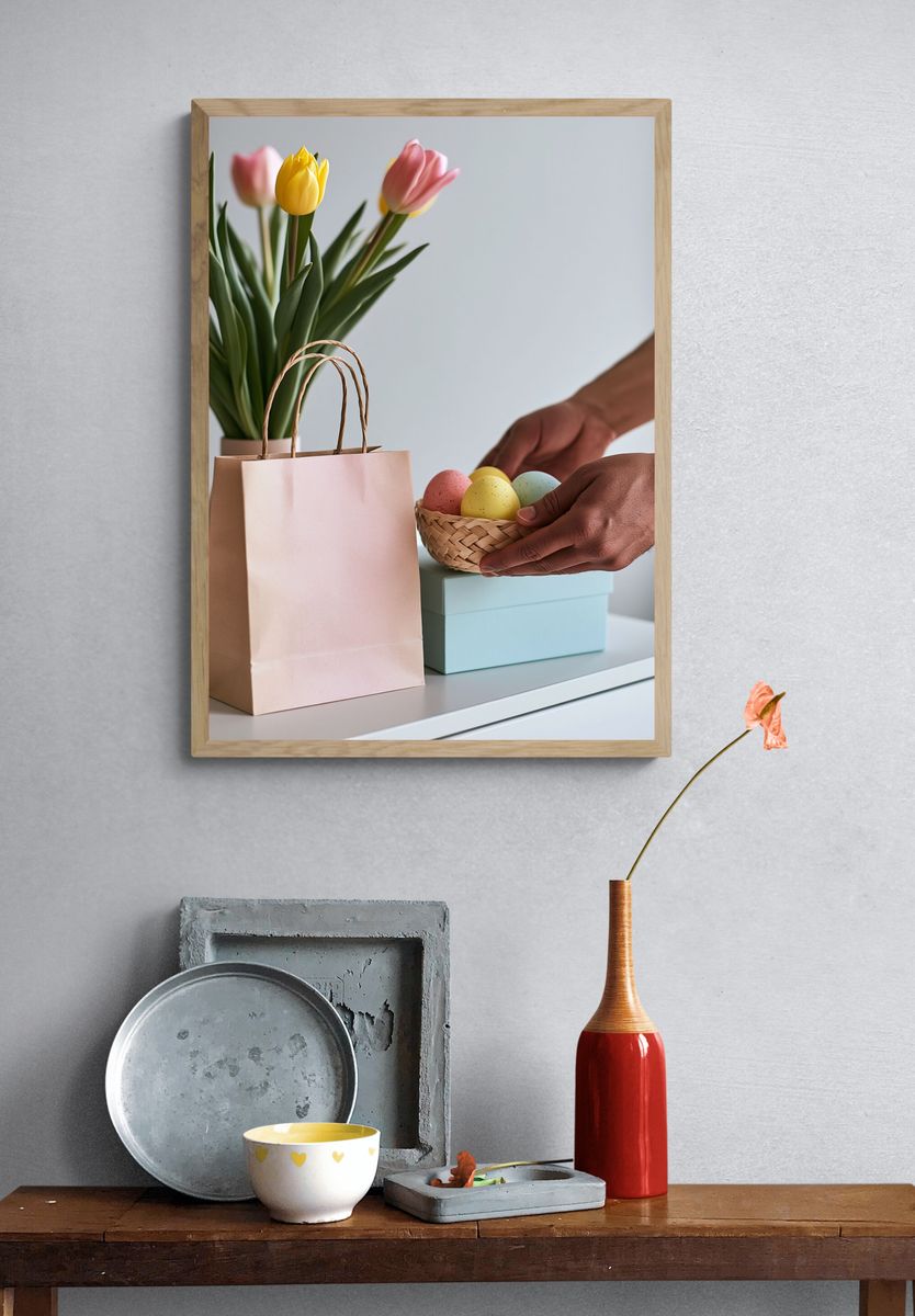 Pastel Easter Still Life Photography Poster. — room view 3
