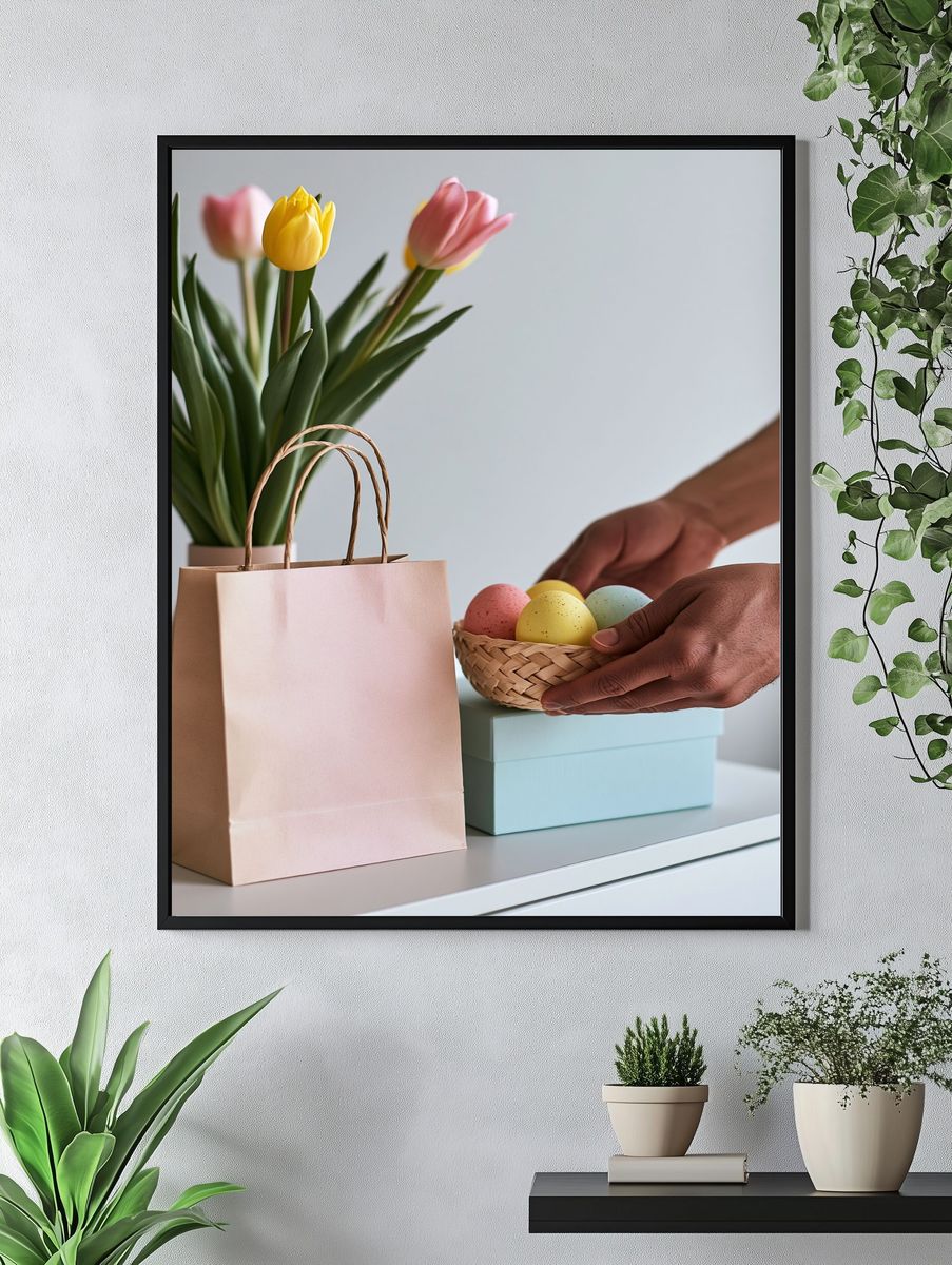 Pastel Easter Still Life Photography Poster. — room view 4