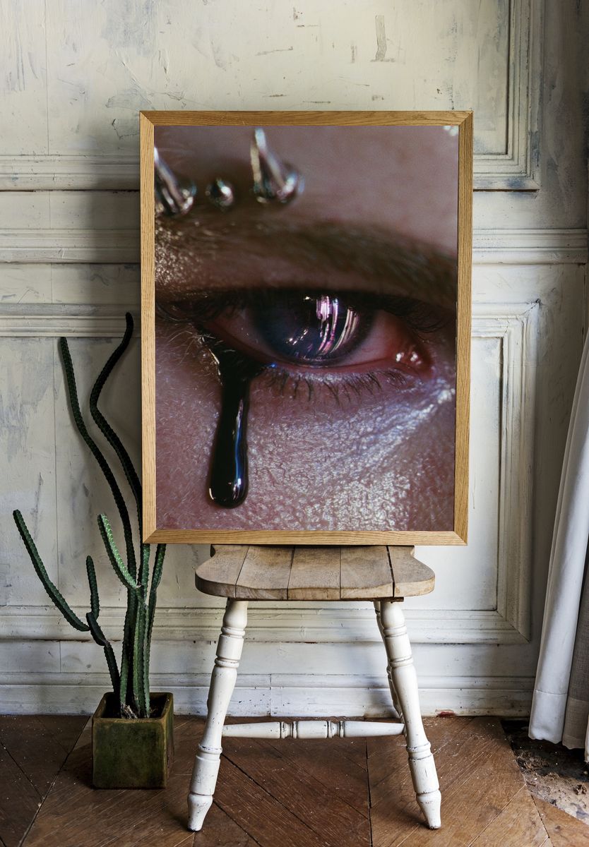 Tearful Eye Close-Up Photography Poster. — room view 1