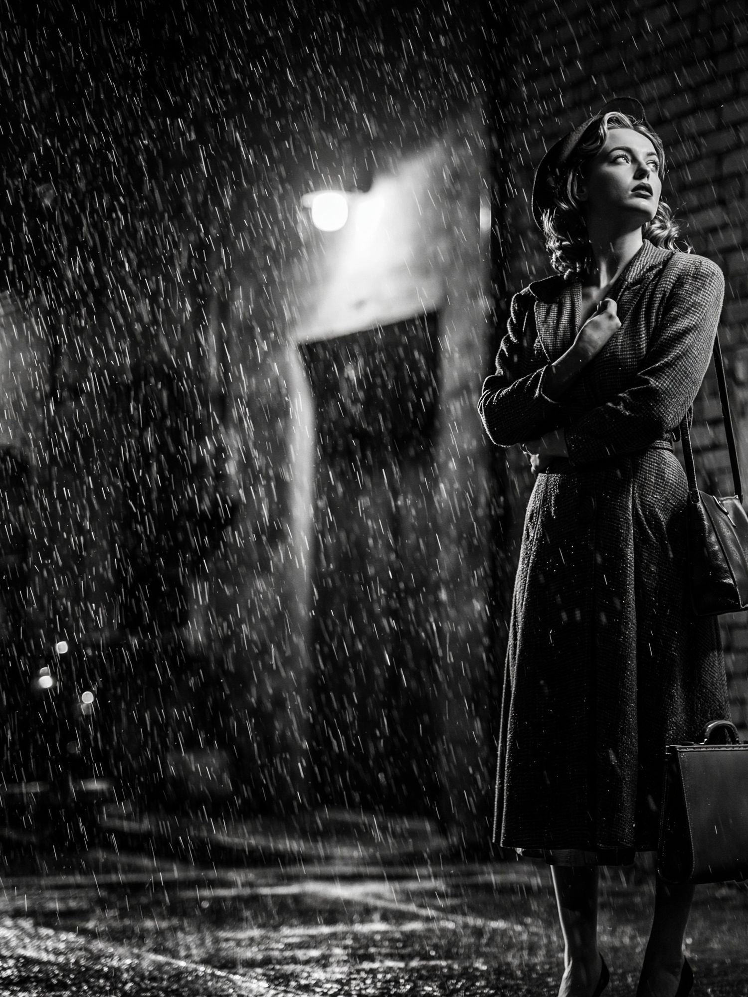 Rainy Street Fashion Portrait Poster. poster — photography art