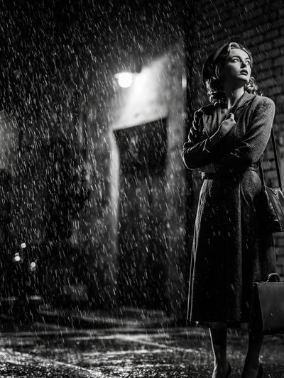Rainy Street Fashion Portrait Poster. poster