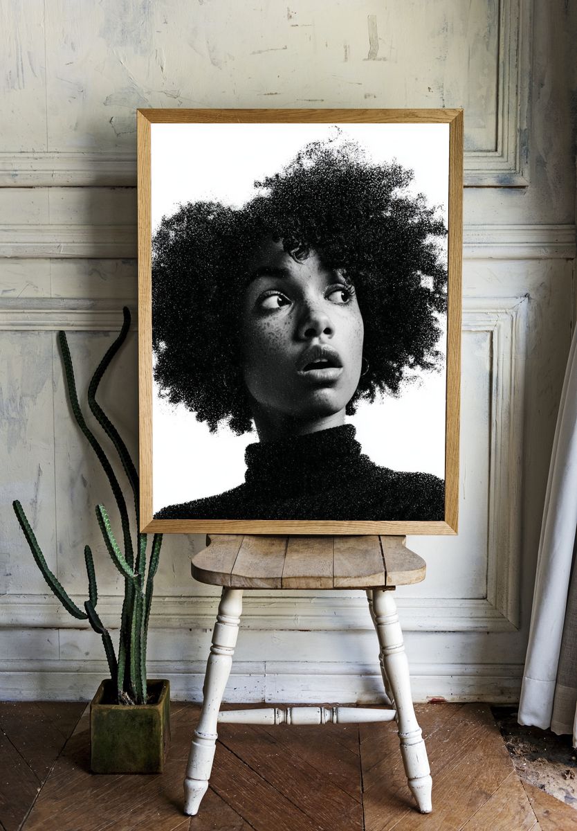 Monochrome Portrait Photography Poster. — room view 1