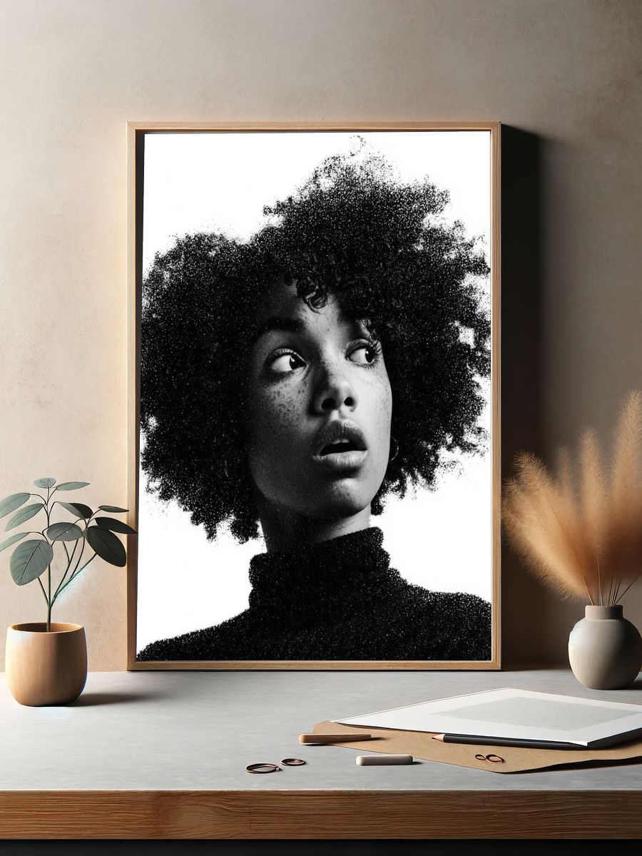 Monochrome Portrait Photography Poster. — room view 2