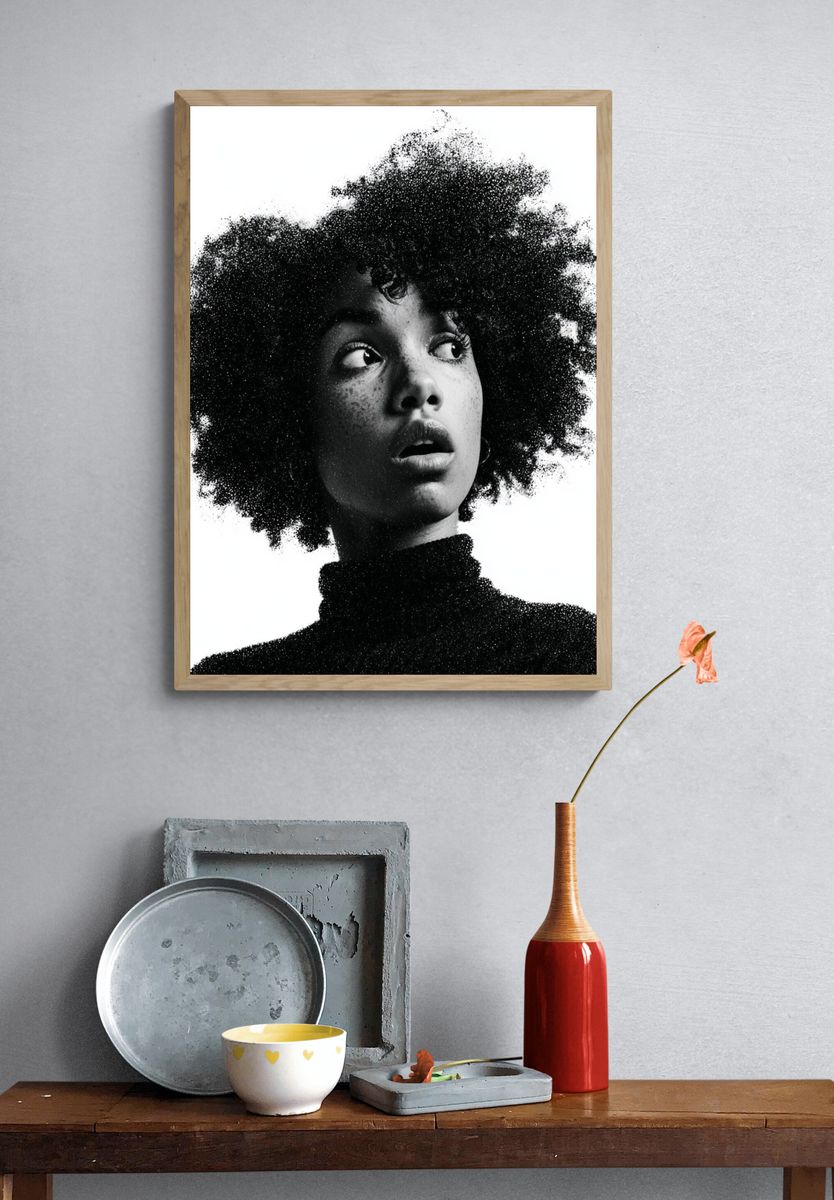 Monochrome Portrait Photography Poster. — room view 3