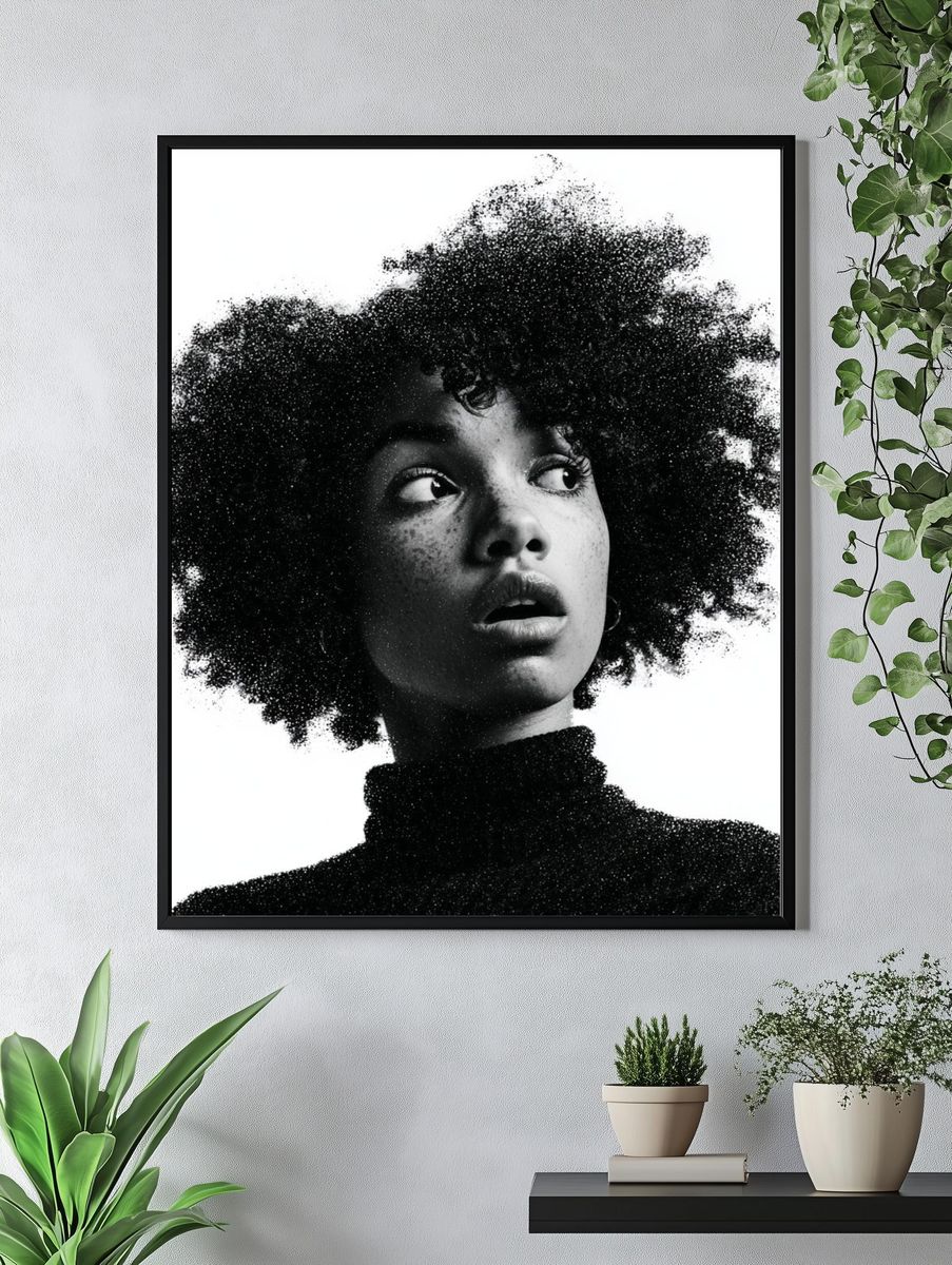 Monochrome Portrait Photography Poster. — room view 4