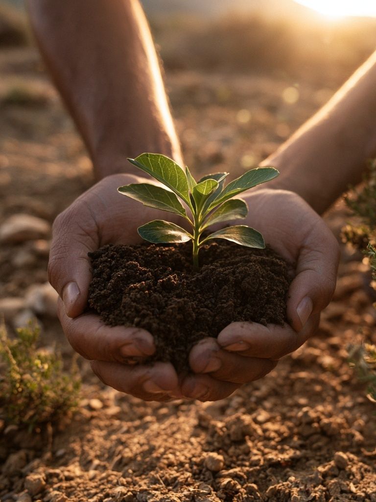 Hands Holding Seedling Photography Poster. poster — photography art