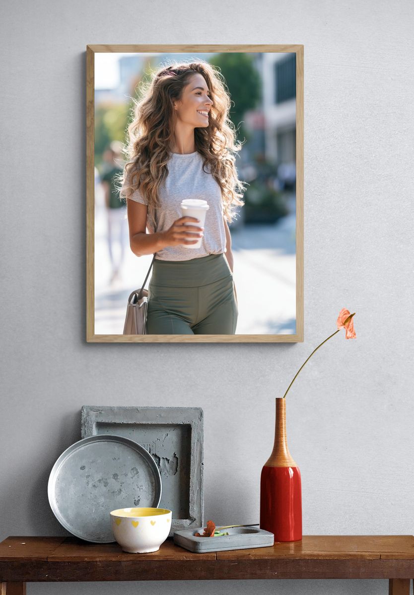 Smiling Woman Street Photography Poster. — room view 3