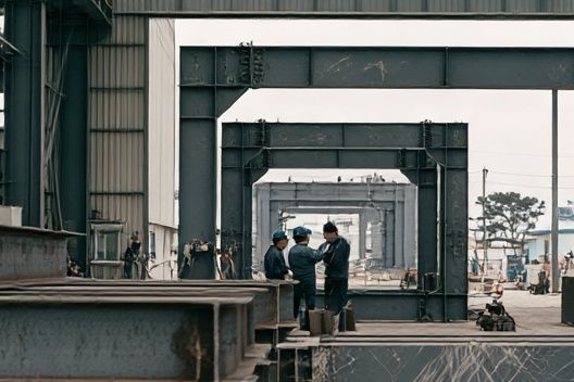 Industrial Steel Yard Photography Poster. poster — photography art