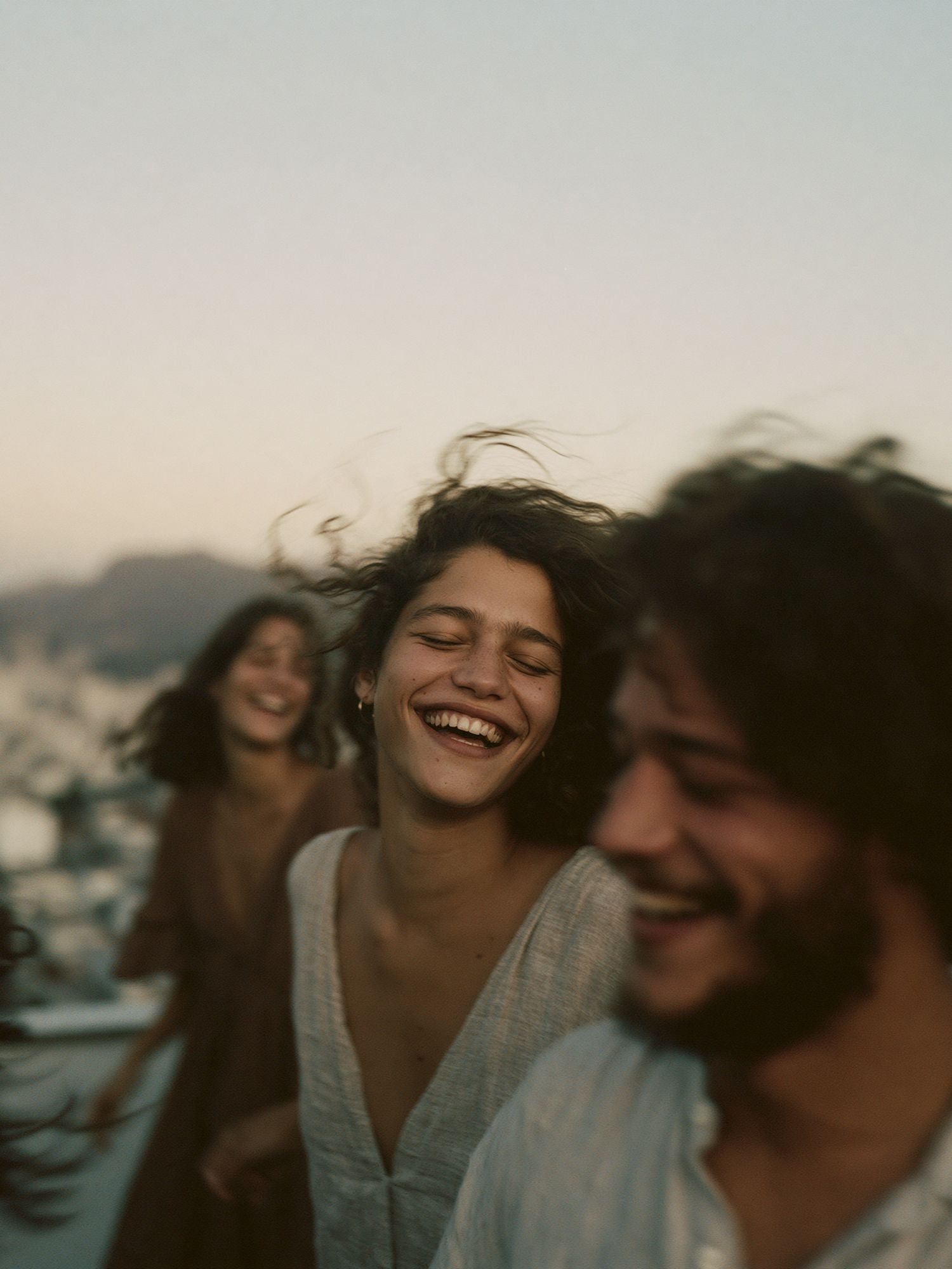 Joyful Friends Portrait Poster. poster — photography art