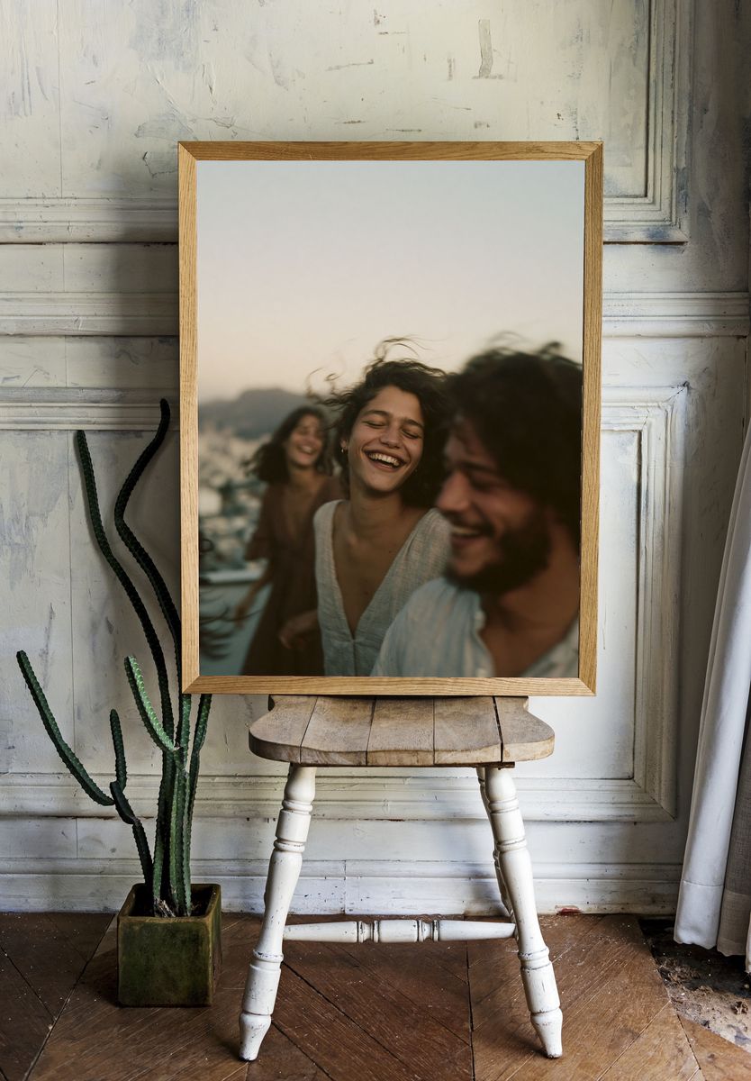 Joyful Friends Portrait Poster. room preview