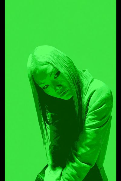 Neon Green Portrait Poster.