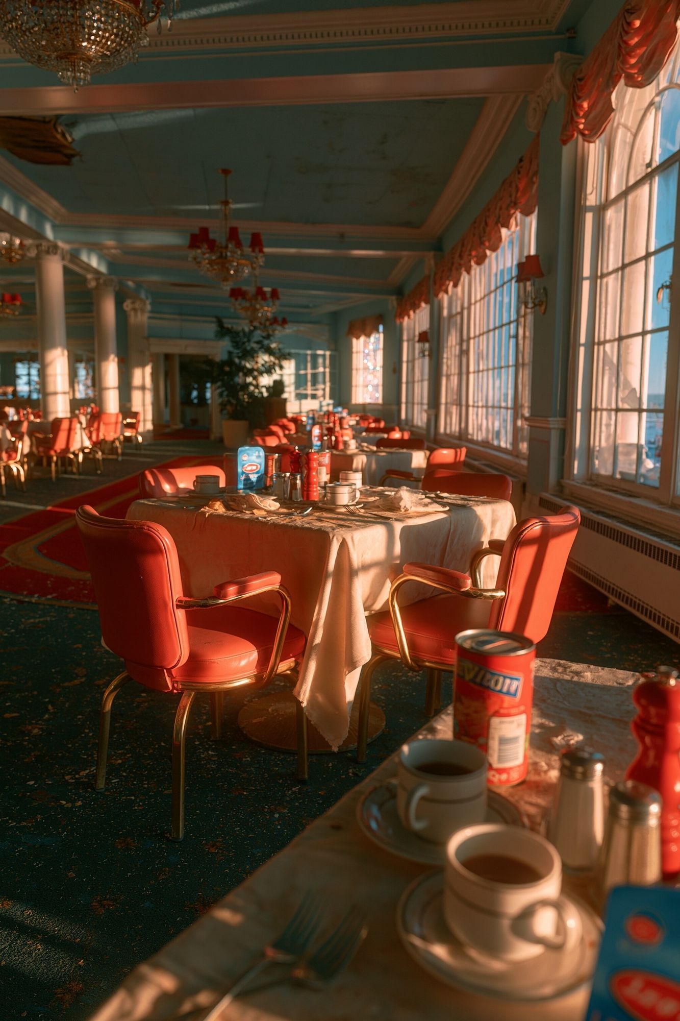Sunlit Retro Dining Room Poster. poster detail