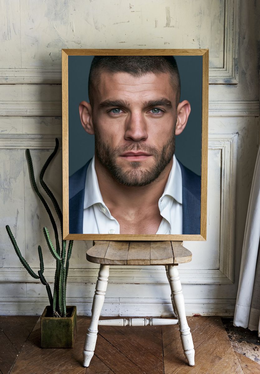 Blue-Eyed Portrait Photography Poster. — room view 1