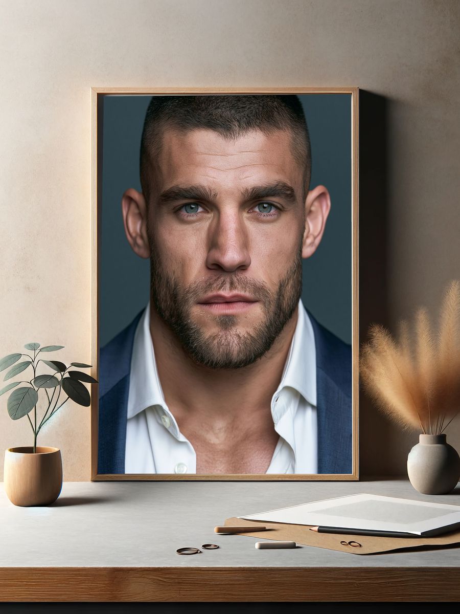 Blue-Eyed Portrait Photography Poster. — room view 2