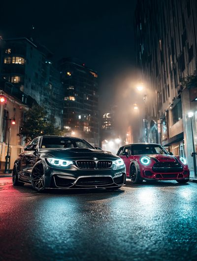 Night City Sports Cars Photography Poster. poster print