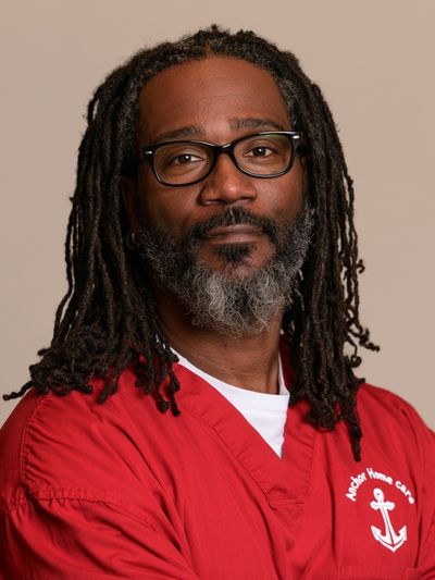 Portrait in Red Scrubs Photography Poster. poster