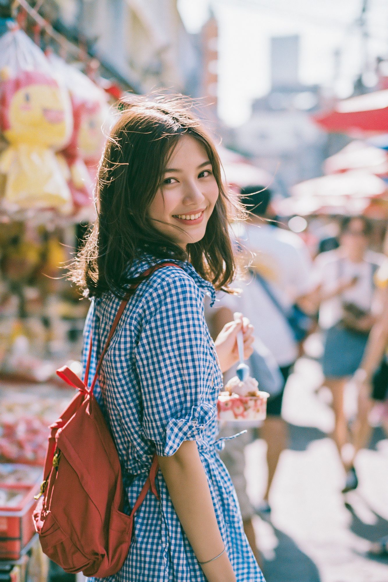 Smiling Girl Street Portrait Print. poster — photography art