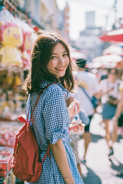Smiling Girl Street Portrait Print.