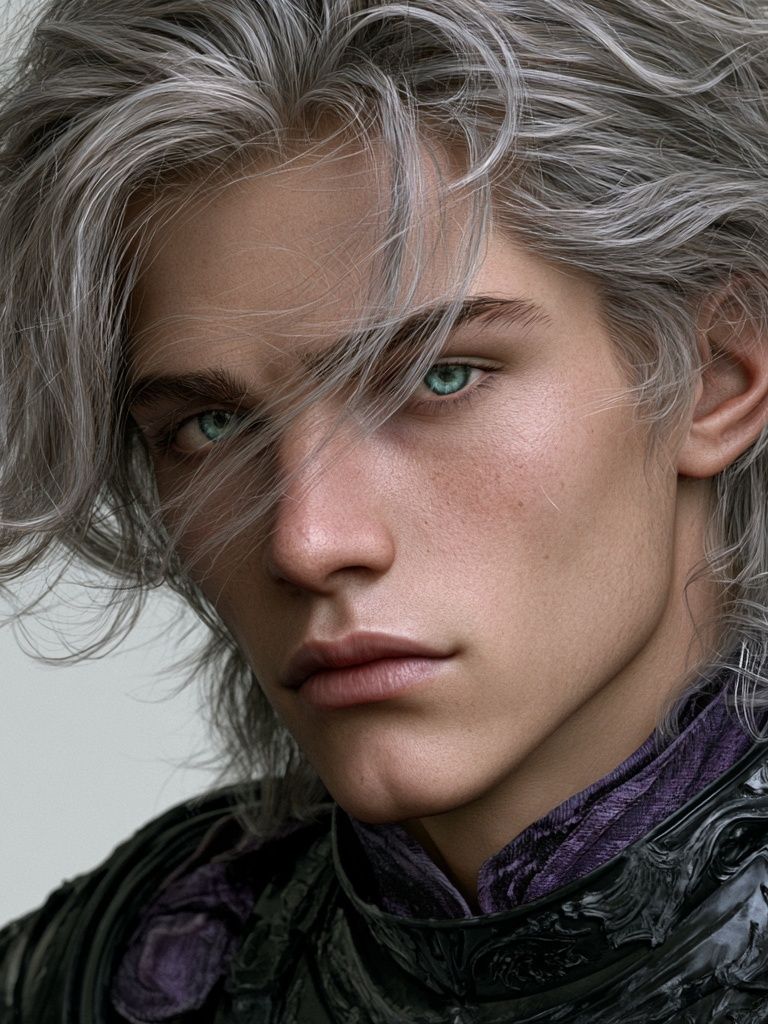 Silver-Haired Portrait Photography Poster. poster detail