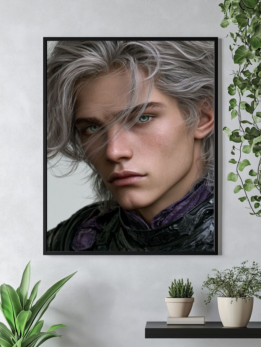 Silver-Haired Portrait Photography Poster. — room view 4