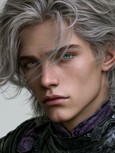 Silver-Haired Portrait Photography Poster. poster