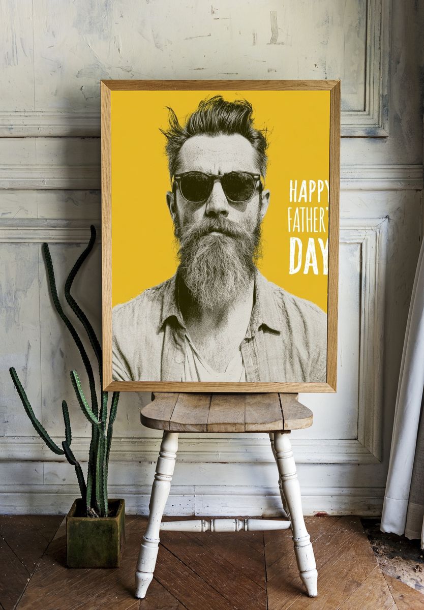 Happy Father’s Day Portrait Poster. — room view 1