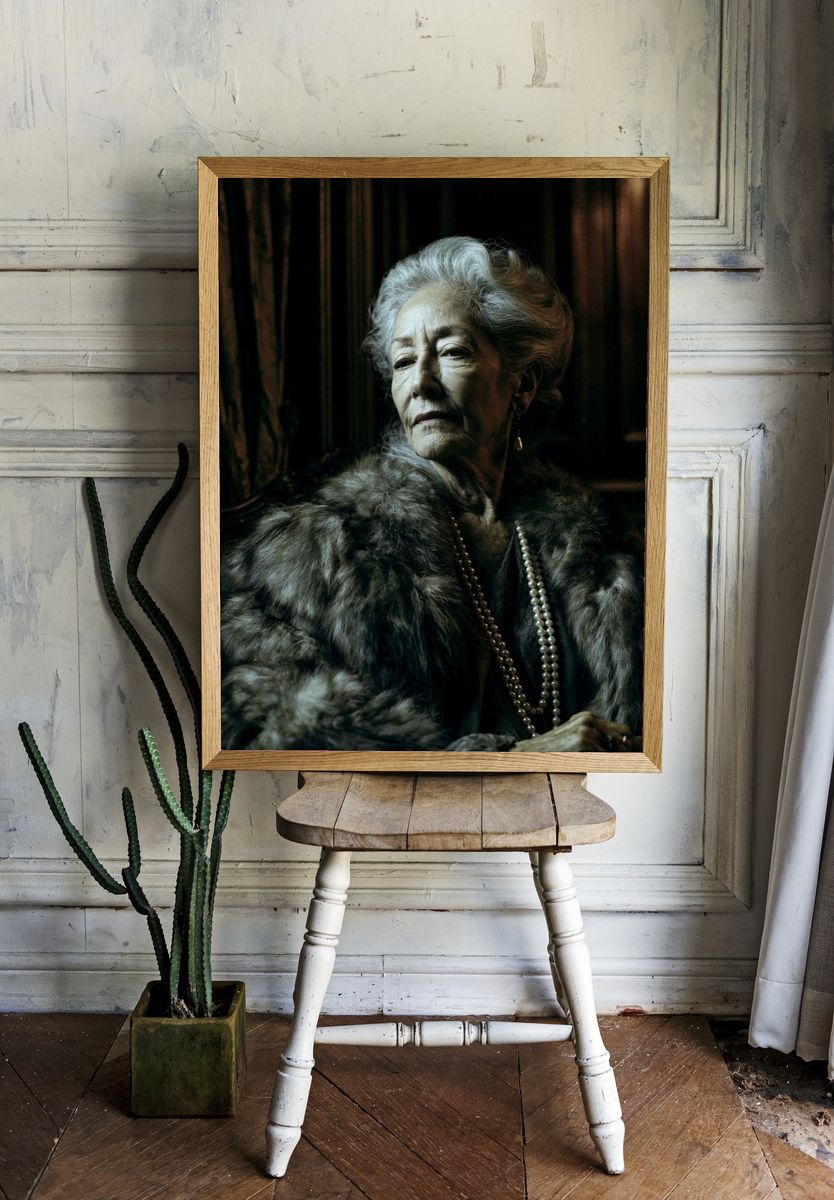 Elderly Woman Portrait Photography Poster. room preview