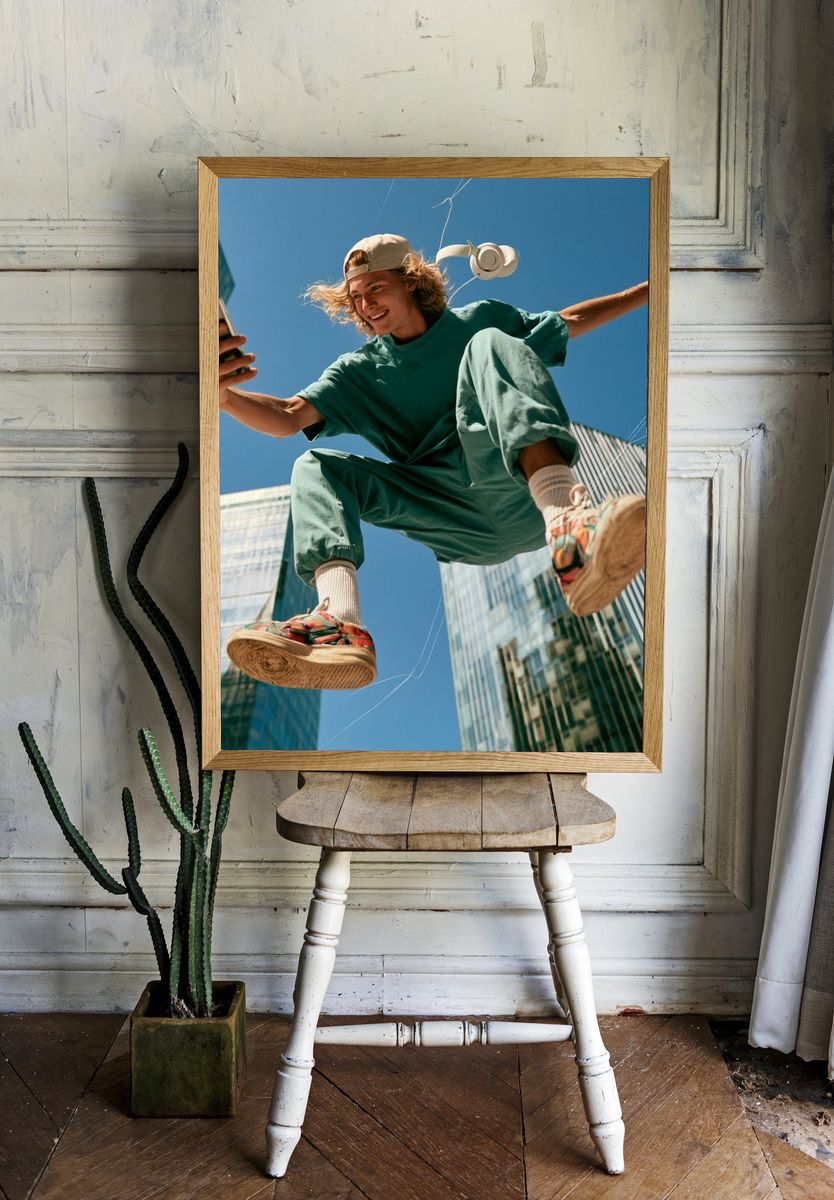 Urban Skater Selfie Photography Poster. — room view 1