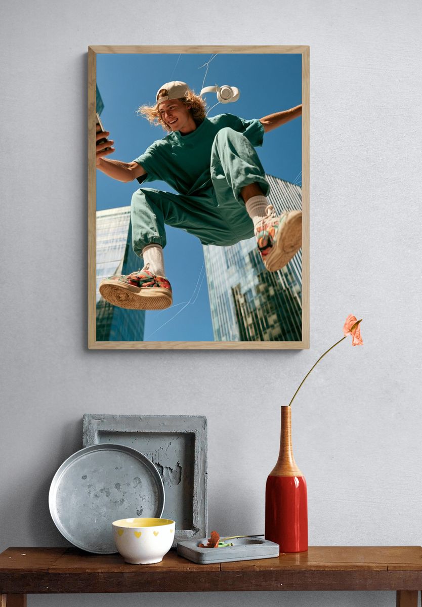 Urban Skater Selfie Photography Poster. — room view 3