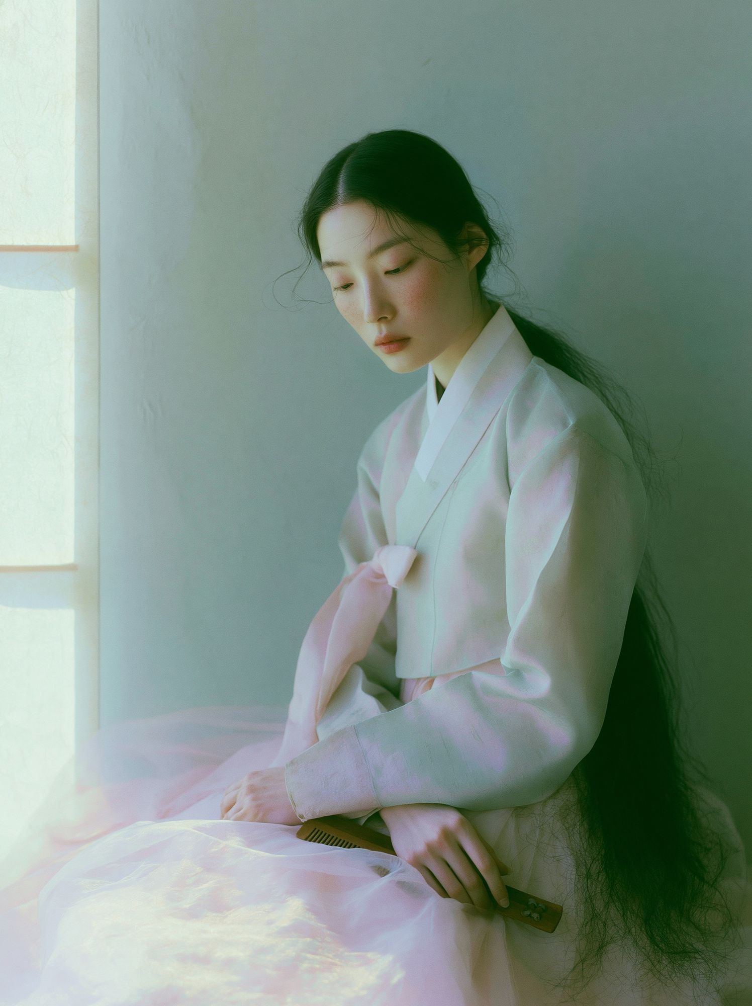 Serene Hanbok Portrait Print. poster detail