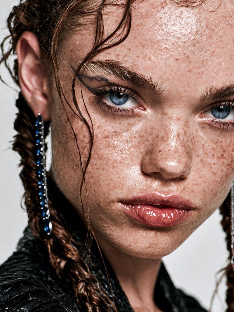 Freckled Portrait Fashion Poster. poster — photography art