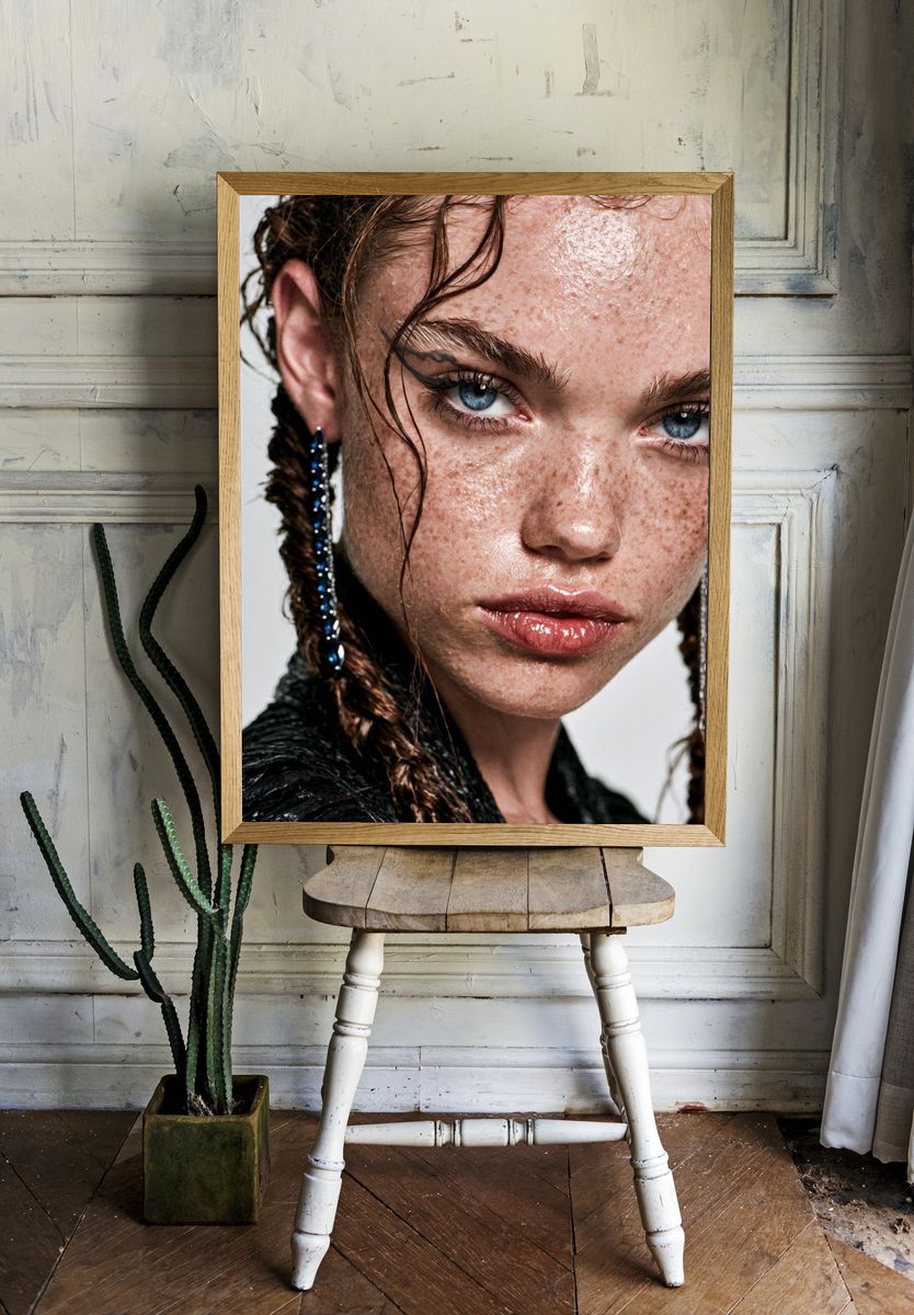 Freckled Portrait Fashion Poster. — room view 1