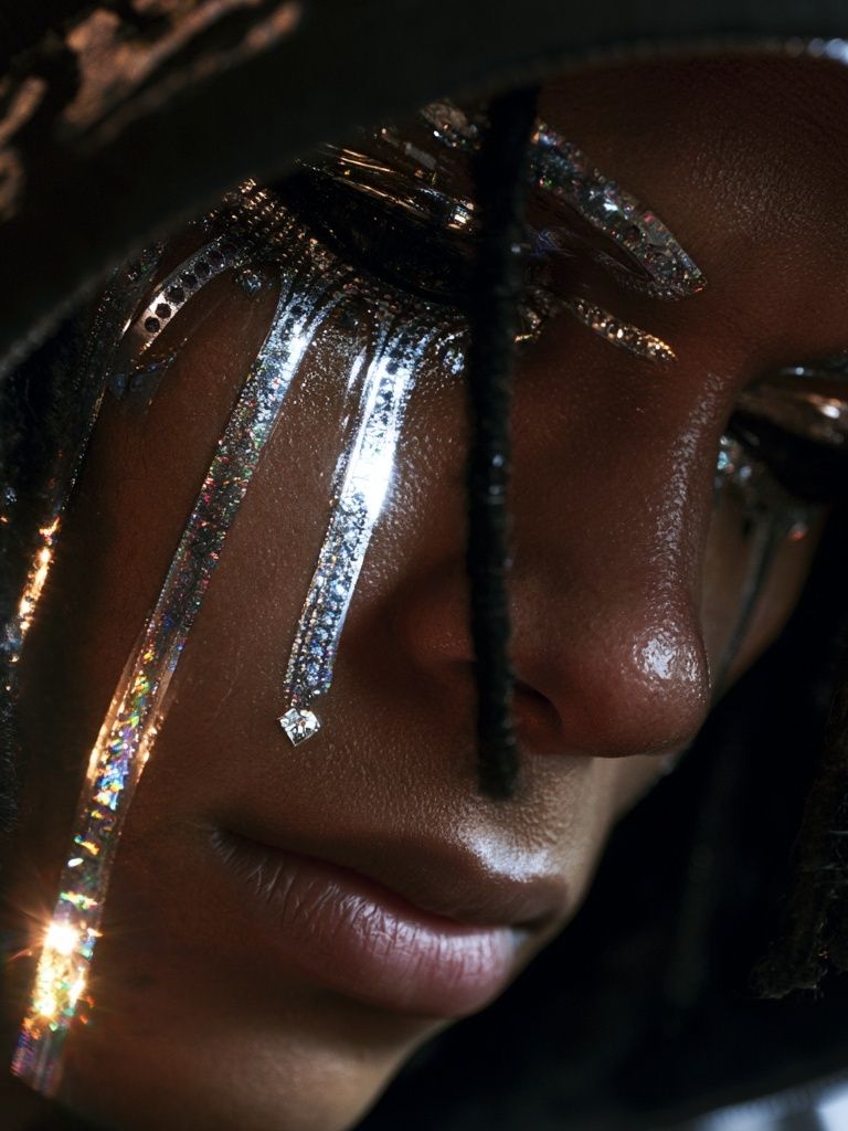 Glitter Face Portrait Photography Poster. poster — photography art