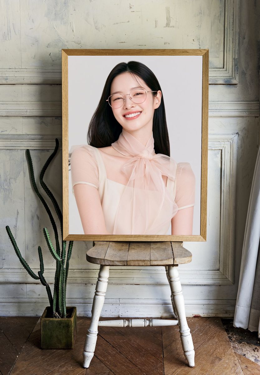 Smiling Portrait Fashion Poster. — room view 1