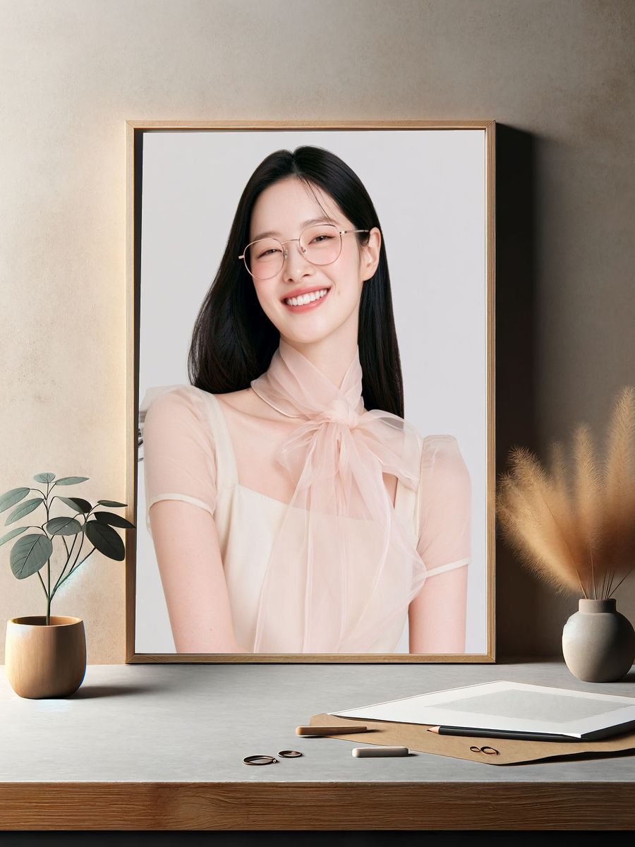 Smiling Portrait Fashion Poster. — room view 2