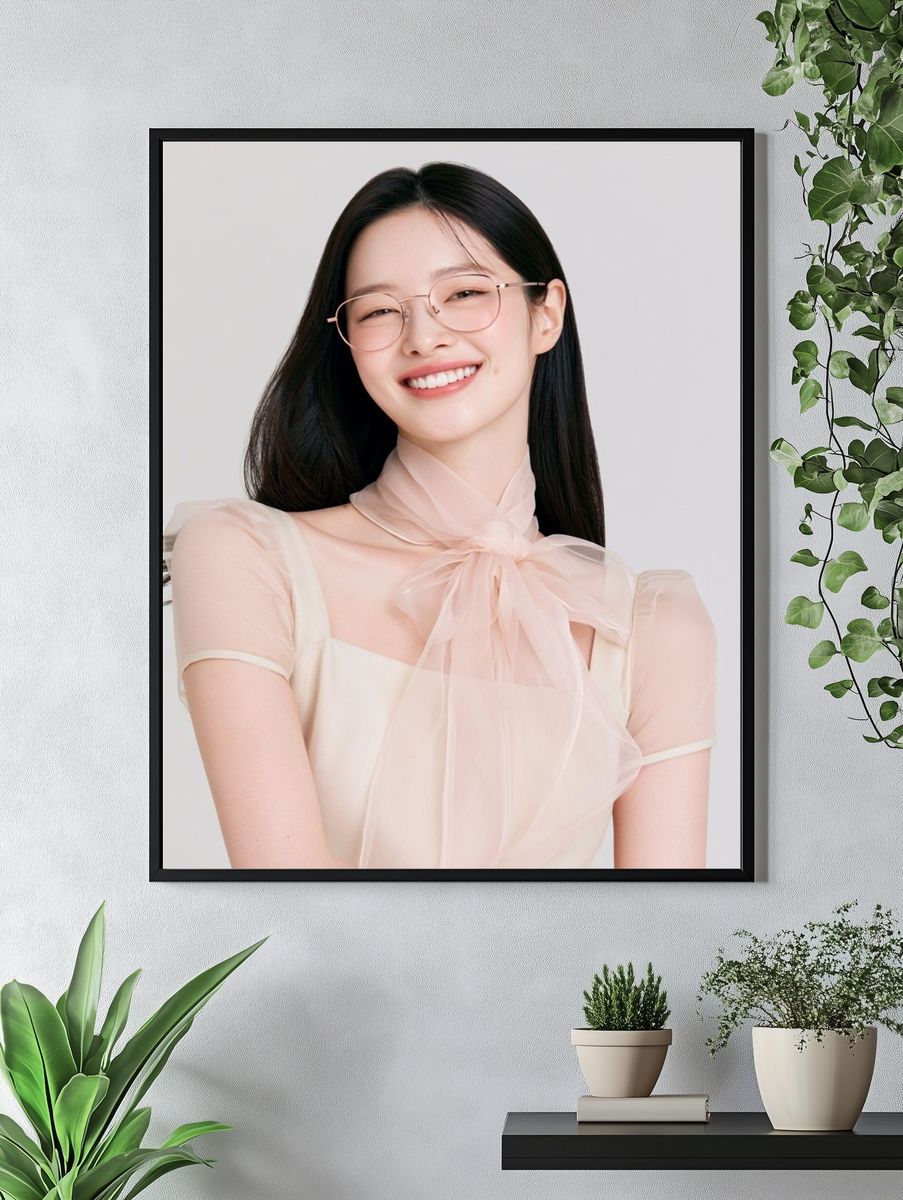 Smiling Portrait Fashion Poster. — room view 4