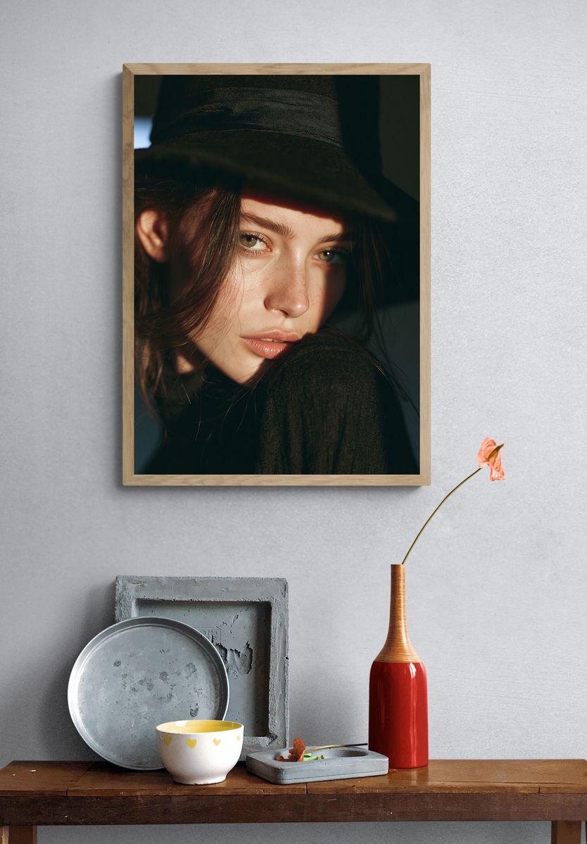Moody Portrait Photography Poster. — room view 3