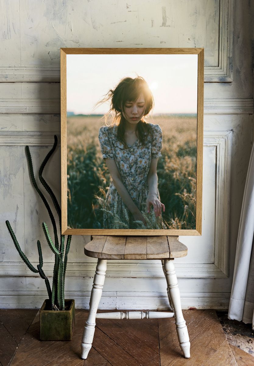 Sunlit Field Portrait Poster. — room view 1