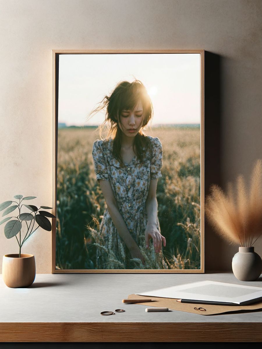 Sunlit Field Portrait Poster. — room view 2