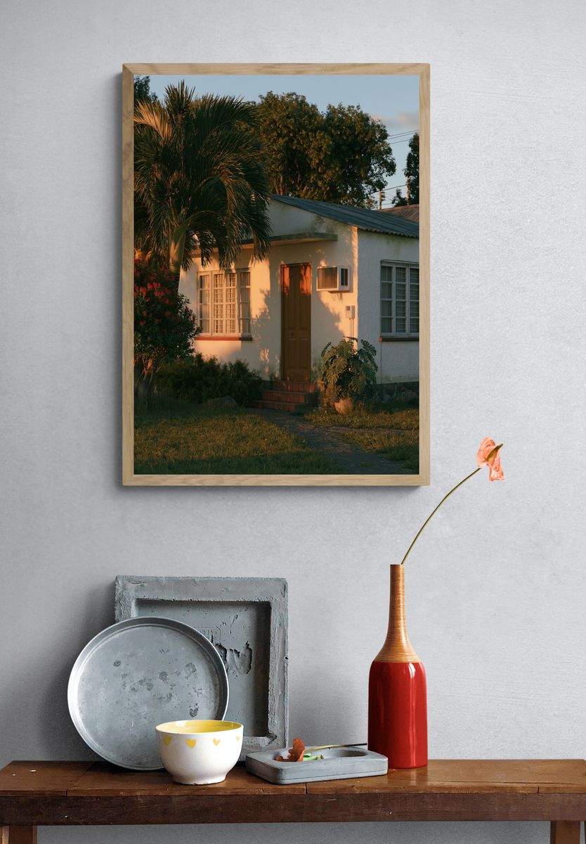 Sunlit Tropical House Photography Poster. — room view 3