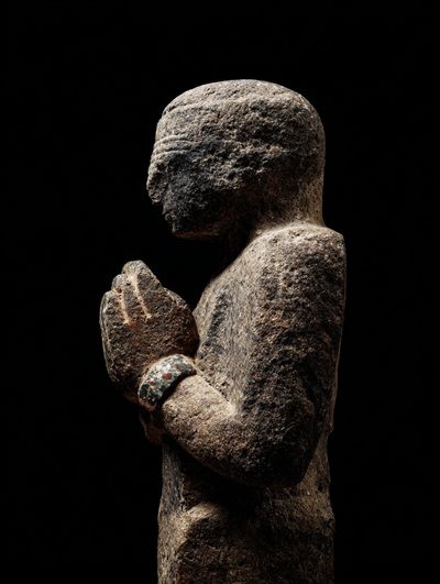 Stone Prayer Figure Photography Poster. poster print