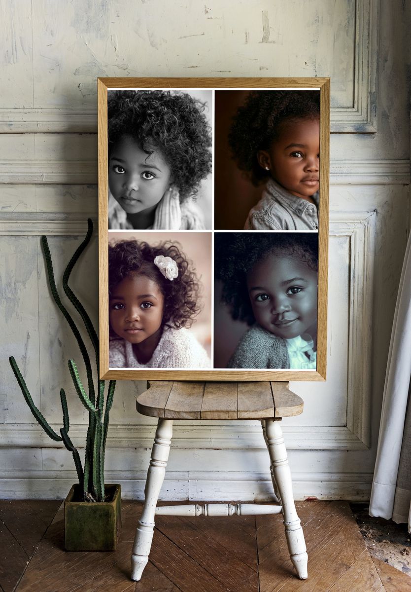 Curly Child Portrait Photography Poster. room preview
