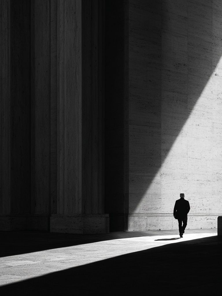 Solitary Figure in Light Photography Poster. poster — photography art
