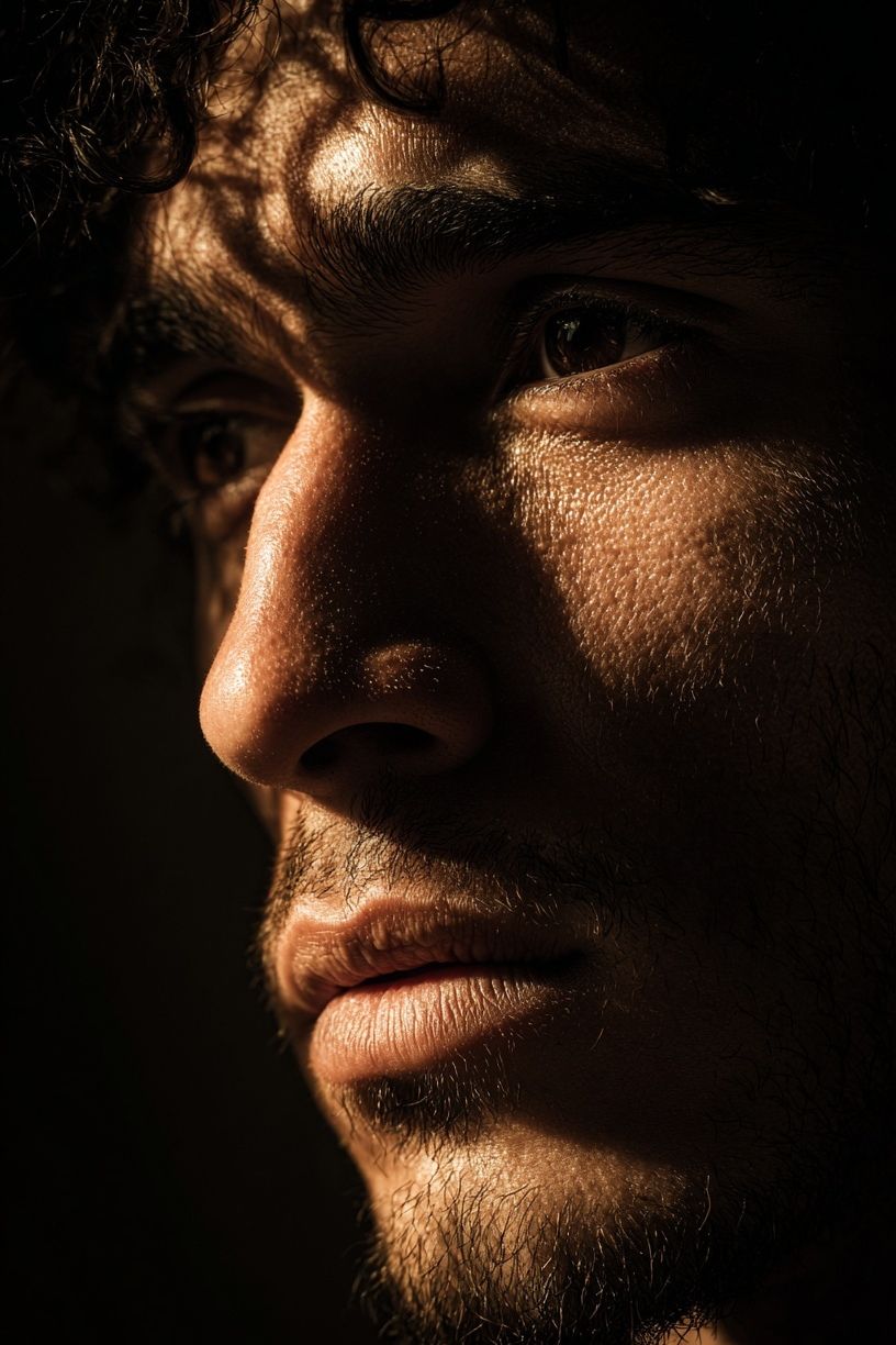 Moody Male Portrait Photography Poster. poster detail